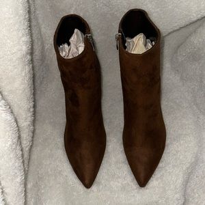 Nine West Suede Chocolate Ankle Boots.